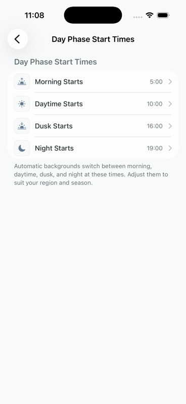 Display and day phases