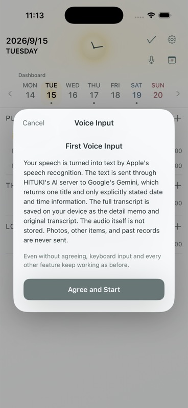 Voice input