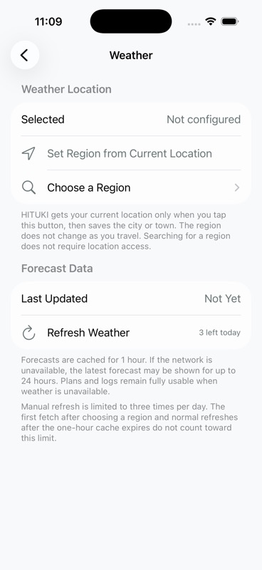 Weather location and updates